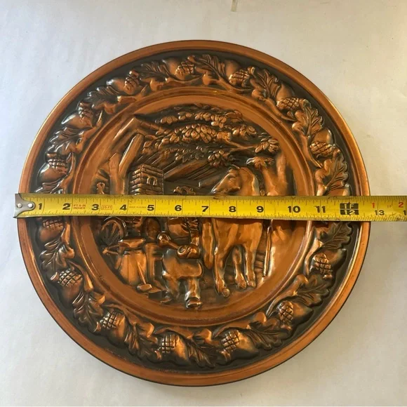 Vintage Coppercraft Guild Copper Wall Plates, Equestrian, Hunting, Rustic